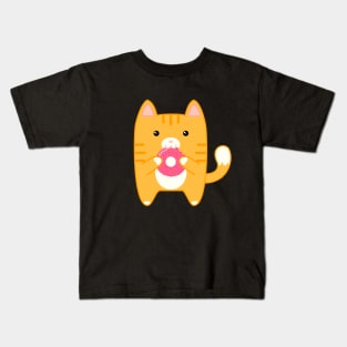 Kitty with a Donut Kids T-Shirt